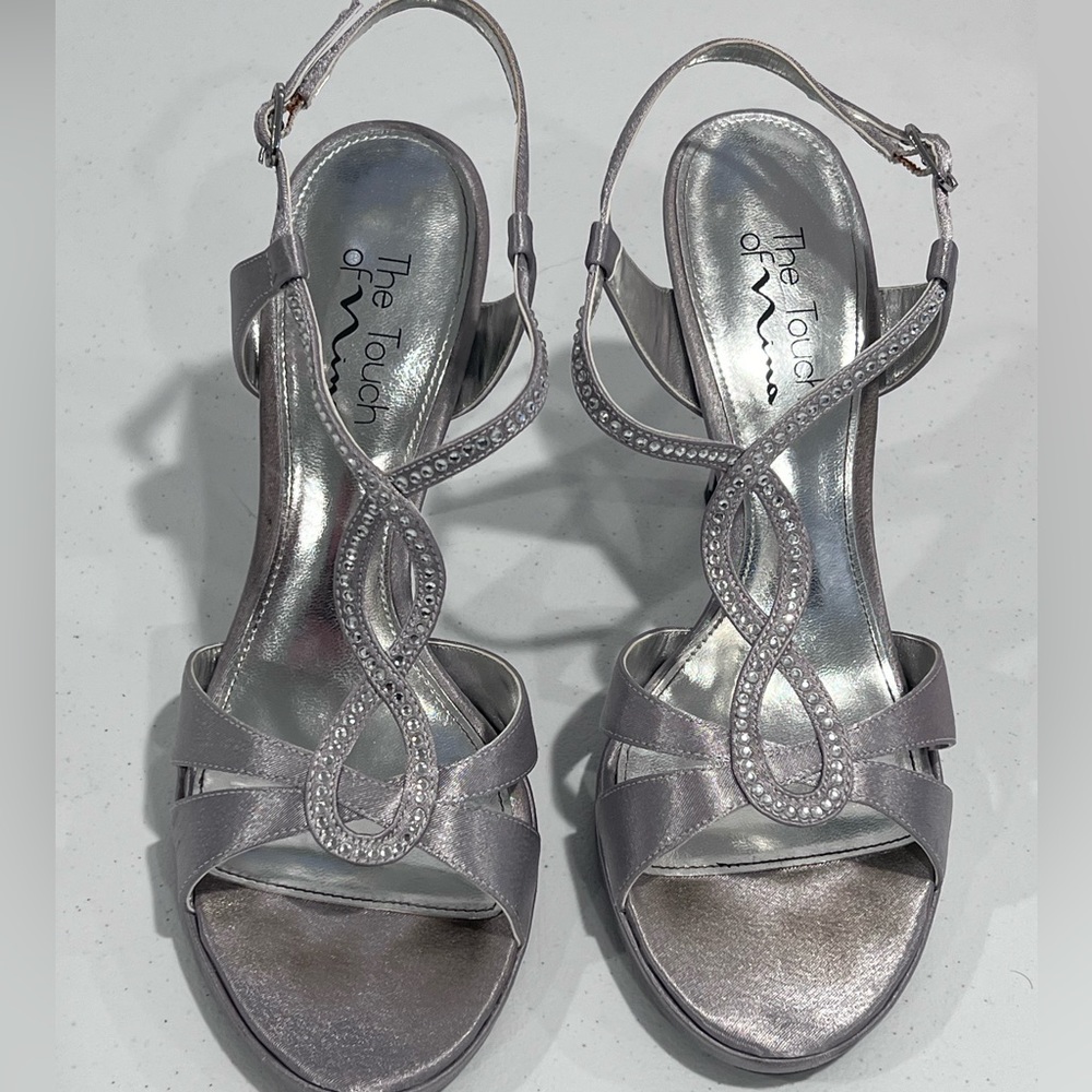 Silver dressy heels